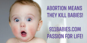 Abortion means they kill babies! 911Babies.com