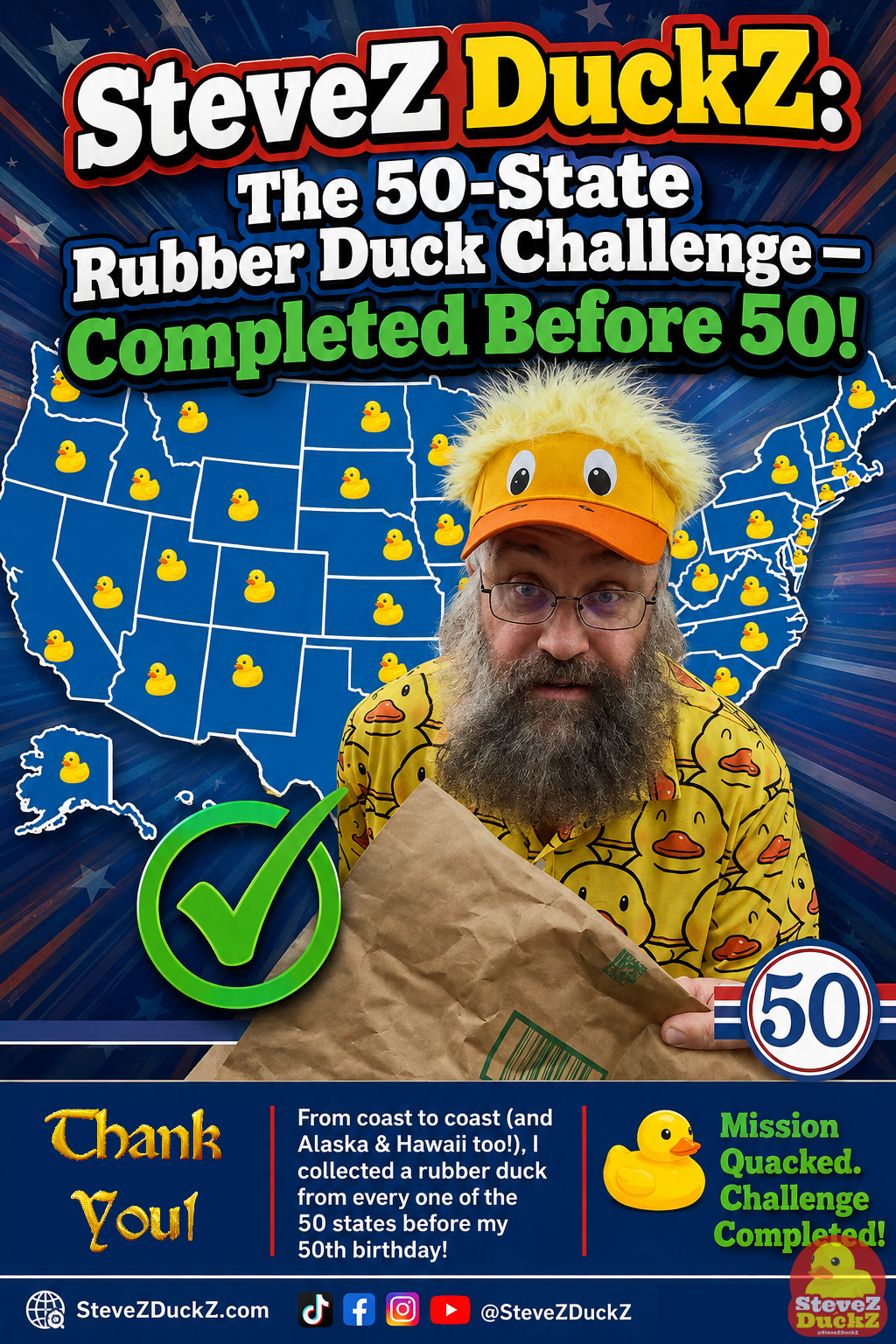SteveZ DuckZ: The 50‑State Rubber Duck Challenge — Completed Before 50!